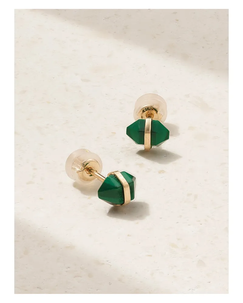 Melissa Joy Manning Ohrringe Aus Recyceltem 14 Karat Mit Malachiten - Gold Gold