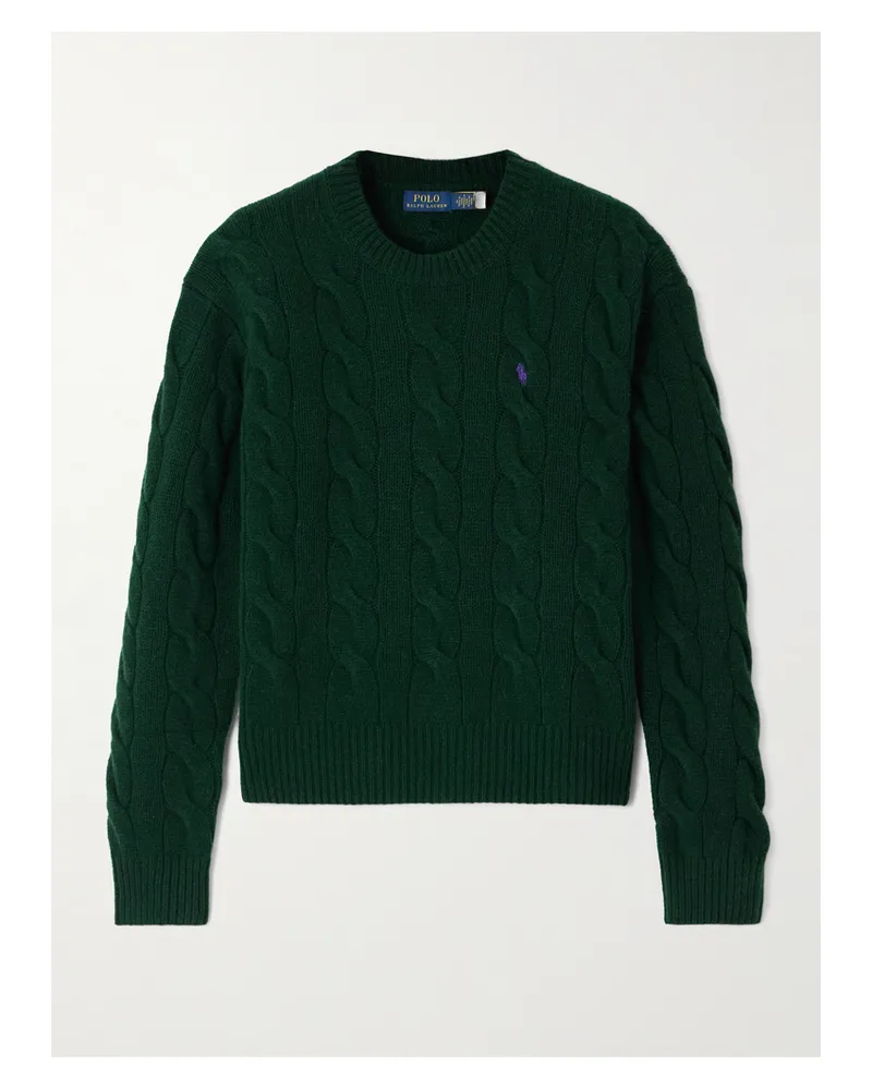 Ralph Lauren Cable-knit Wool And Cashmere-blend Sweater - Green Green