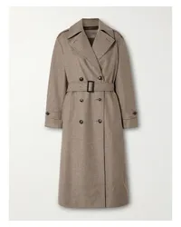 PURDEY Hanover Doppelreihiger Trenchcoat aus einer Woll-kaschmirmischung Braun