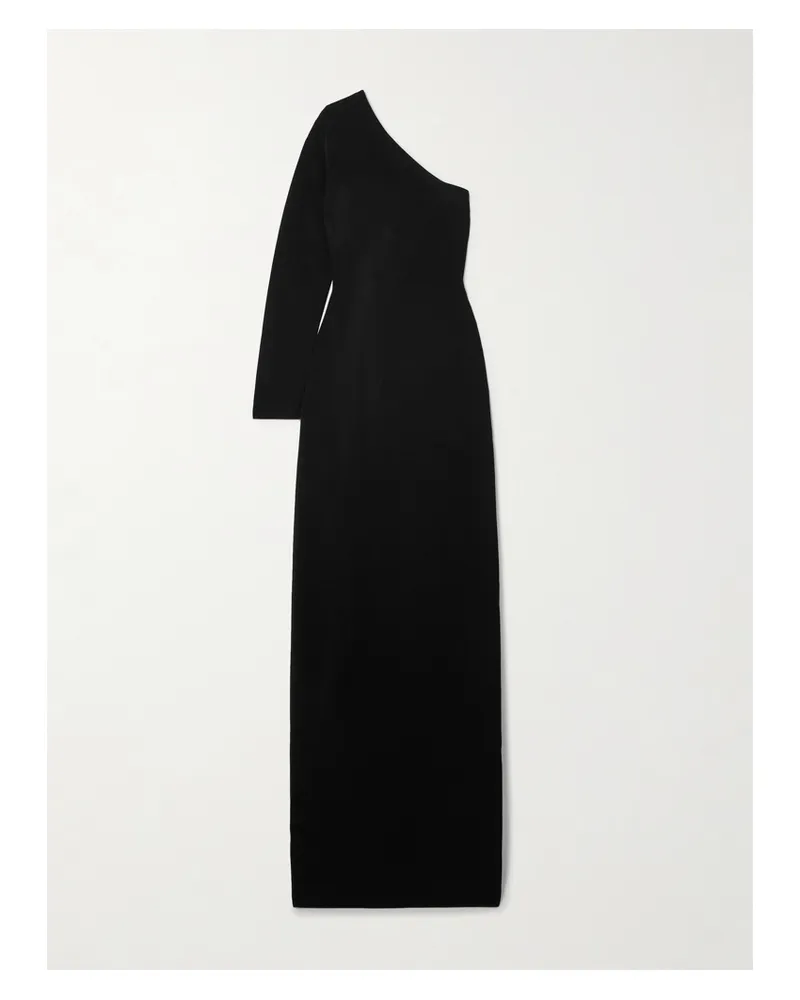 Nili Lotan Ranni Asymmetrisches Maxikleid Aus Stretch-strick - Schwarz Schwarz