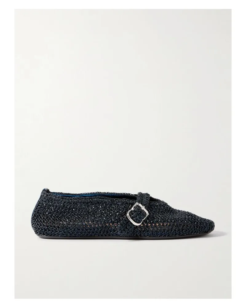 Alaïa Ballerinas Aus Metallic-häkelmaterial - Blau Blau