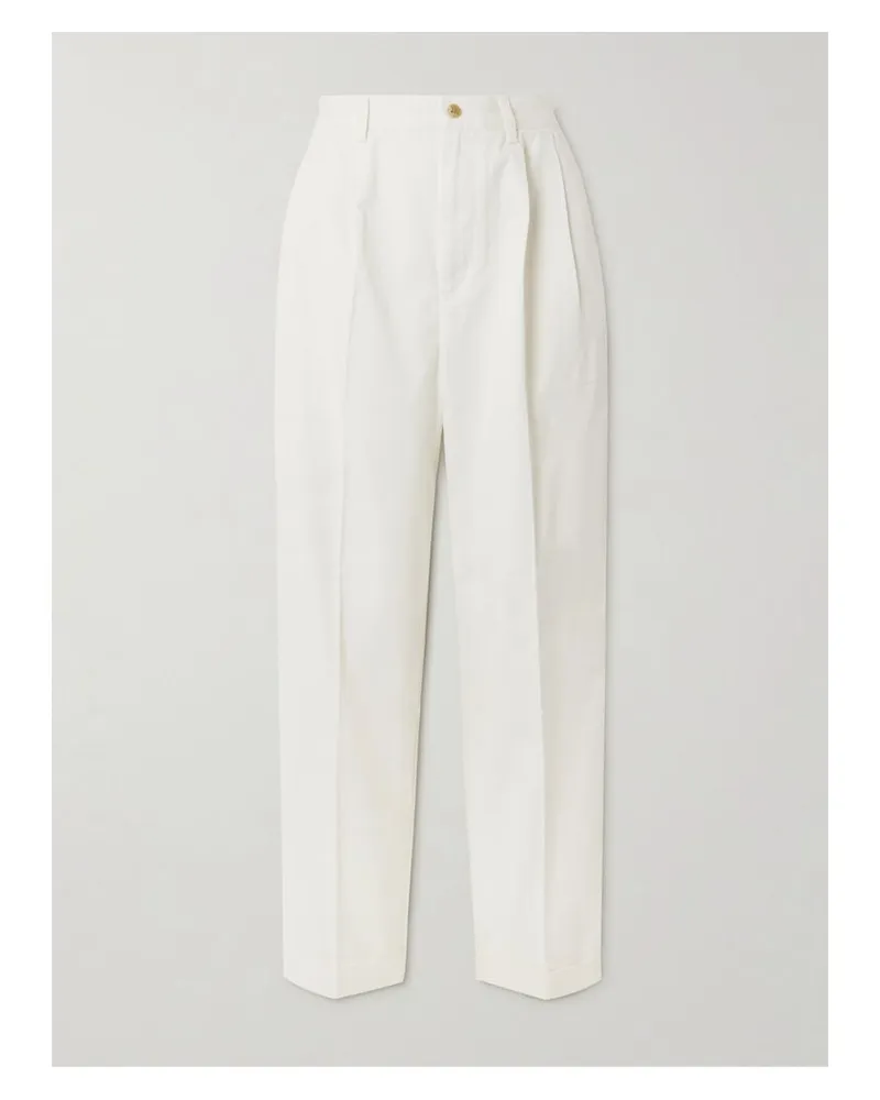 Ralph Lauren Bundfaltenhose Aus Baumwoll-twill - Wollweiß Wollweiß