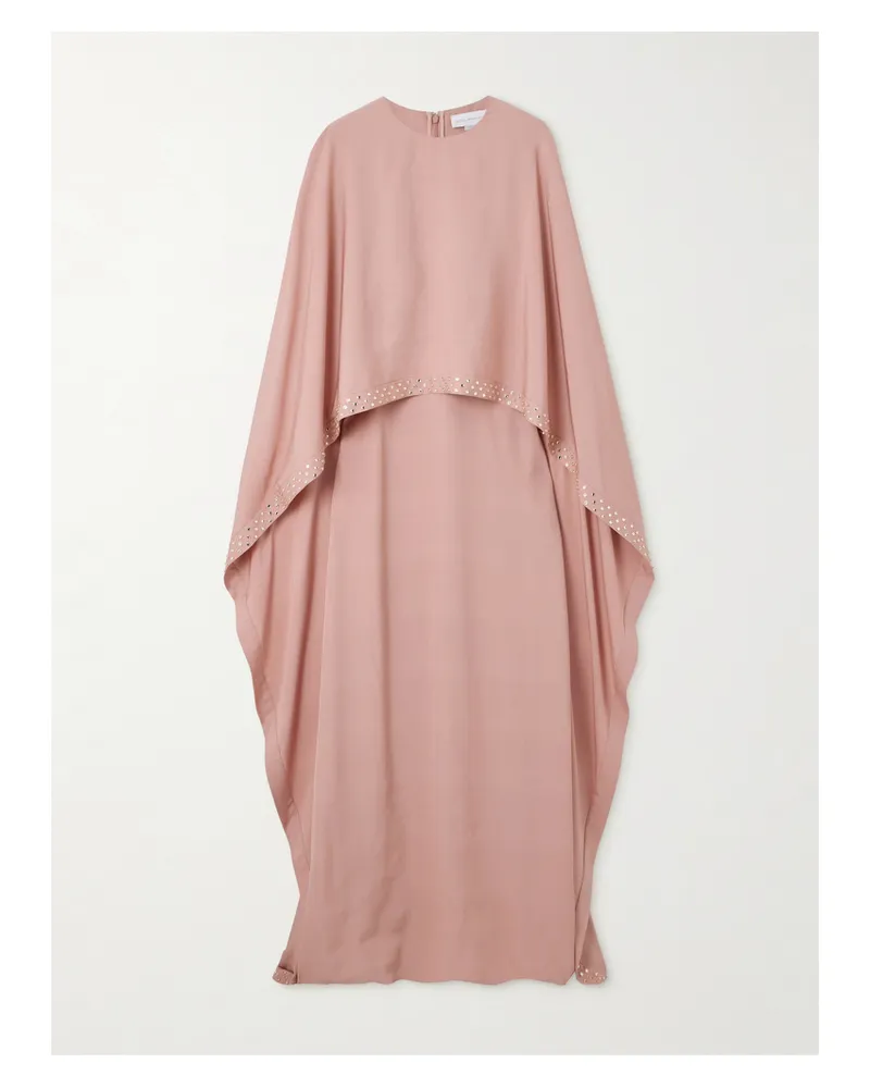 Stella McCartney Robe Aus Crêpe Mit Cape-effekt Und Kristallen - Pink Pink