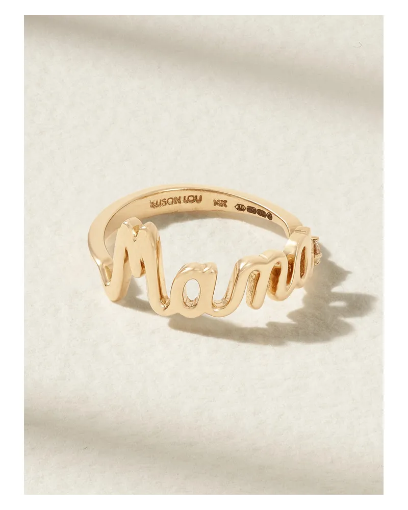 Alison Lou Mama Ring aus 14 Karat  mit Diamant Gold