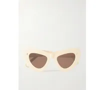 Butterfly Cat-eye Acetate Sunglasses - Neutrals