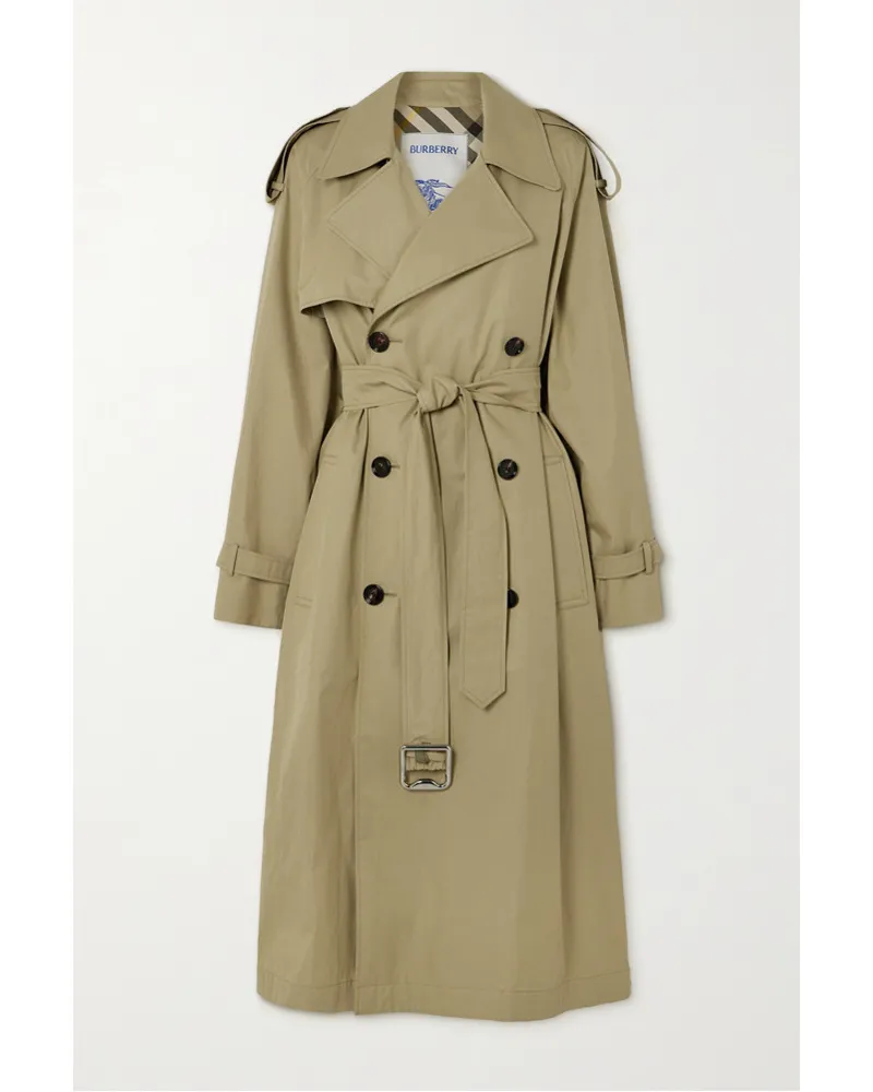 Burberry Doppelreihiger Trenchcoat aus Baumwoll-gabardine Neutral