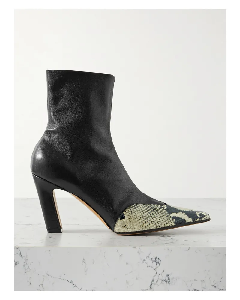 KHAITE Nevada Leather Ankle Boots - Black Black