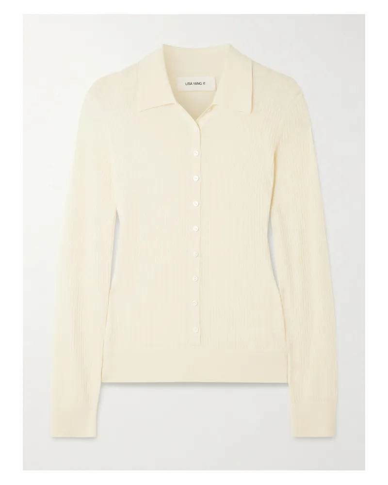 Lisa Yang Agata Ribbed Cashmere Cardigan - Neutrals Neutrals