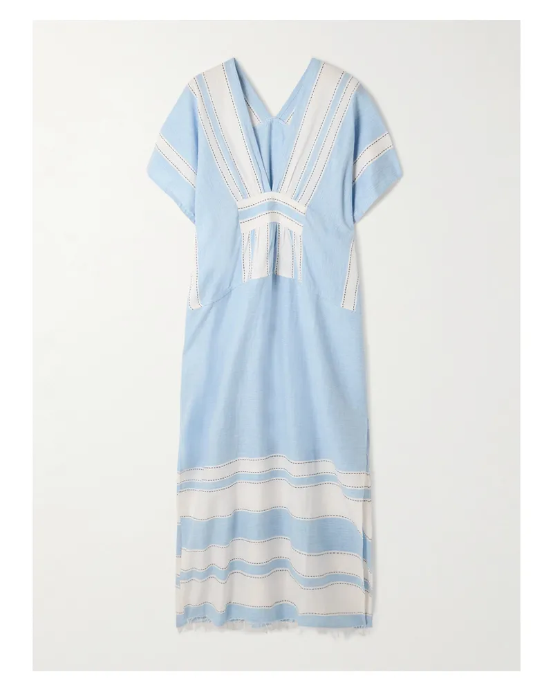 lemlem Gasira Striped Cotton-blend Maxi Dress - Blue Blue