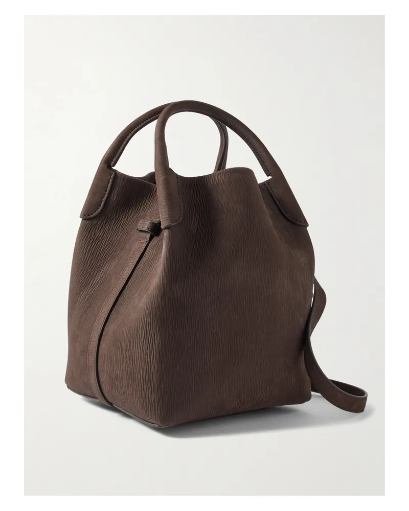 Loro Piana Bale Small Textured-suede Shoulder Bag - Brown Brown