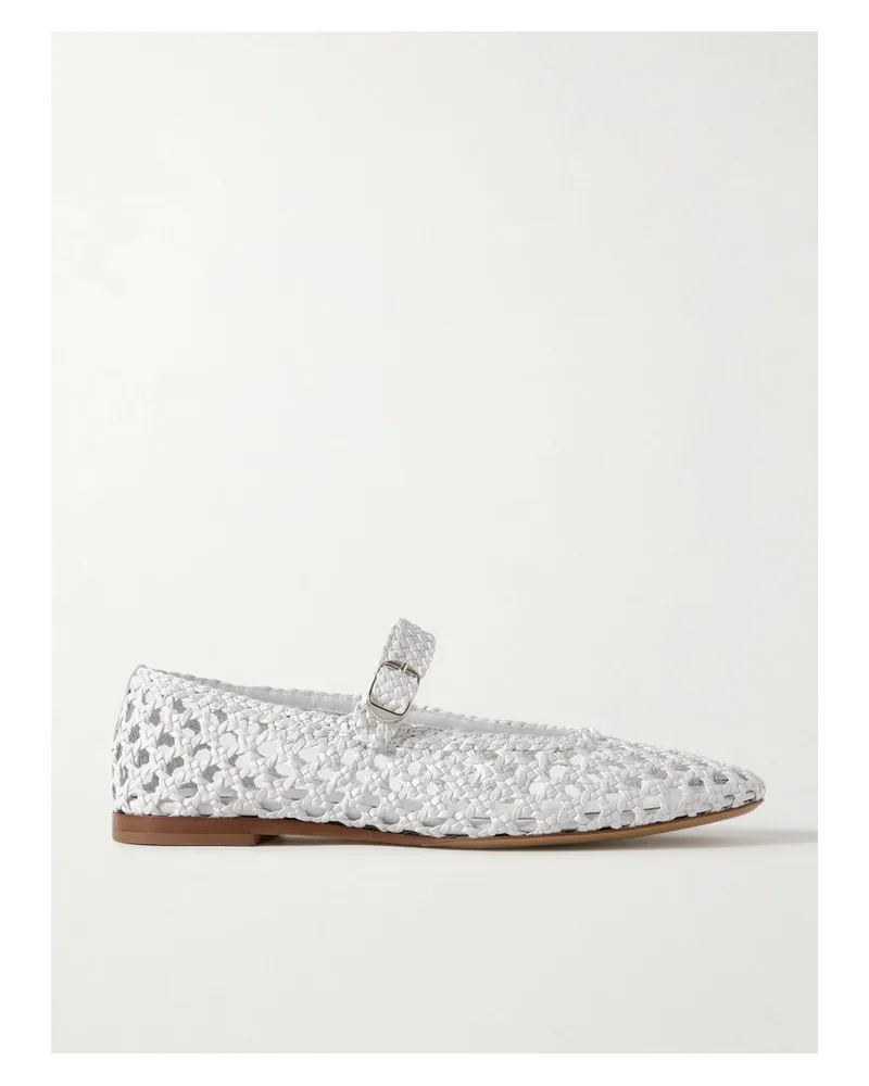 Le Monde Béryl Mary-jane-ballerinas Aus Geflochtenem Leder - Weiß Weiß