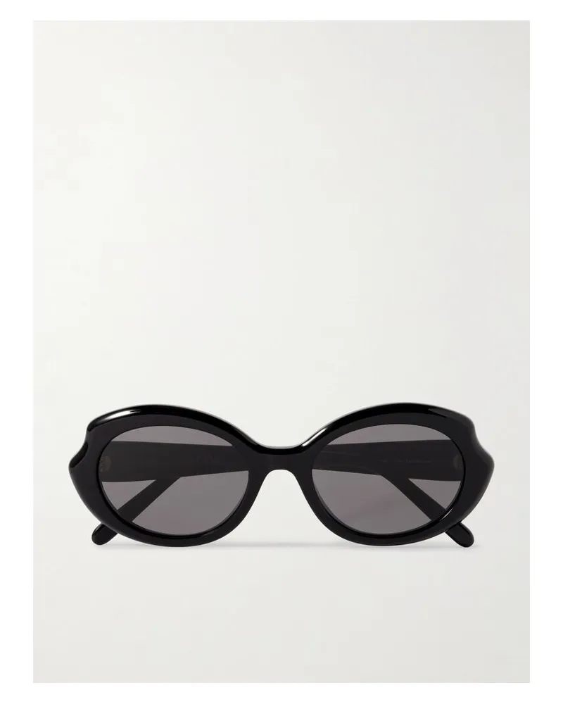 Loewe Sonnenbrille Mit Ovalem Rahmen Aus Azetat - Schwarz Schwarz