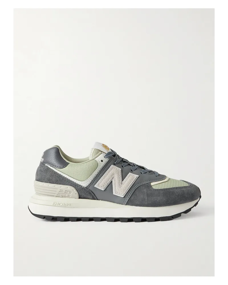 New Balance 574 Sneakers Aus Leder, Veloursleder Und Mesh - Grau Grau