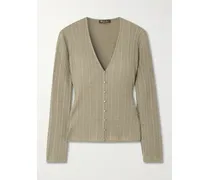 Rimella Cable-knit Cashmere And Silk-blend Cardigan - Green
