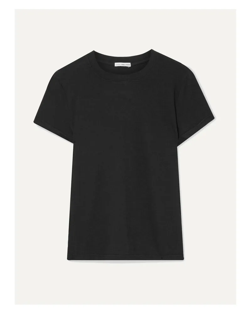 James Perse Vintage Boy T-shirt Aus Baumwoll-jersey - Schwarz Schwarz