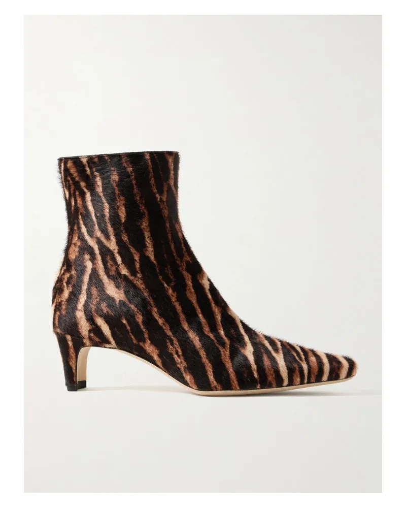 STAUD Wally Ankle Boots Aus Kalbshaar Mit Leopardenprint - Animal-Print Animal-print