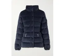 Barante Daunenjacke Aus Gestepptem Velours Mit Kapuze - Blau