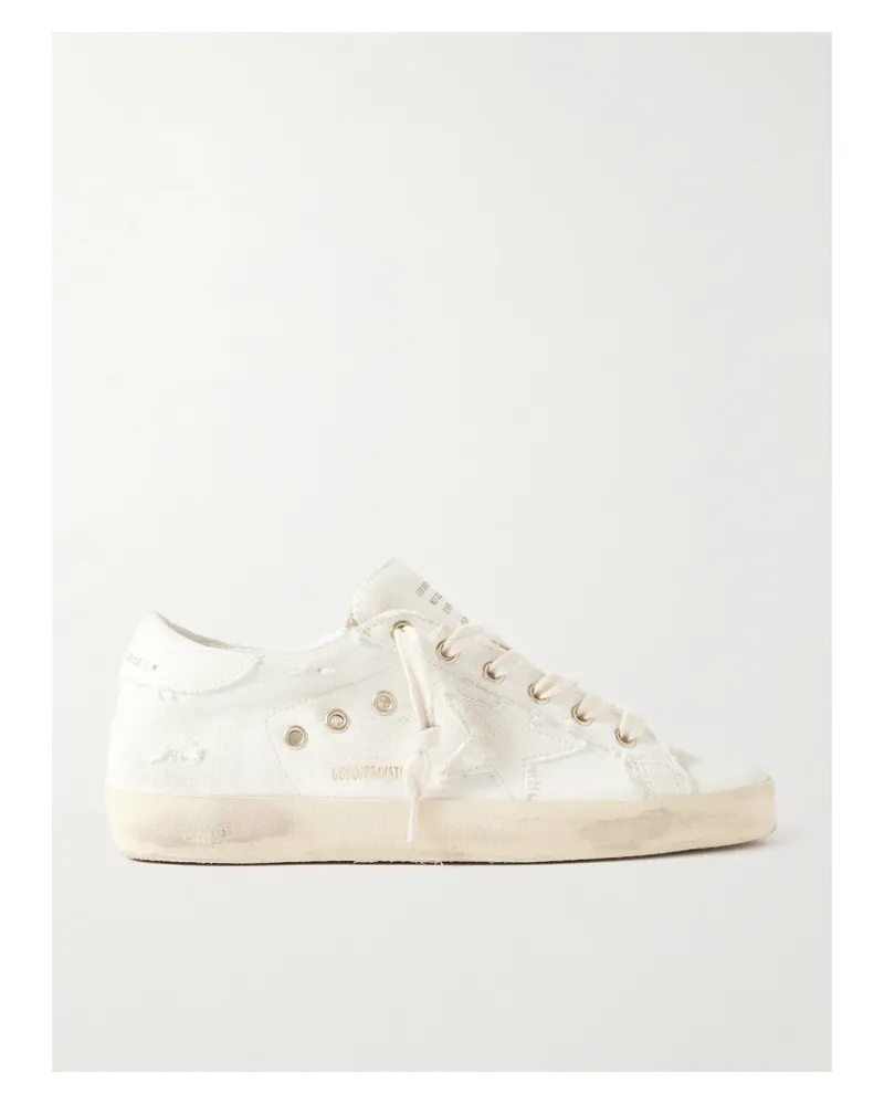Golden Goose Super-star Distressed Canvas Sneakers - Neutrals Neutrals