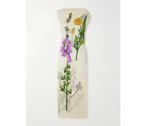 Draped Printed Jersey Midi Dress - Multi