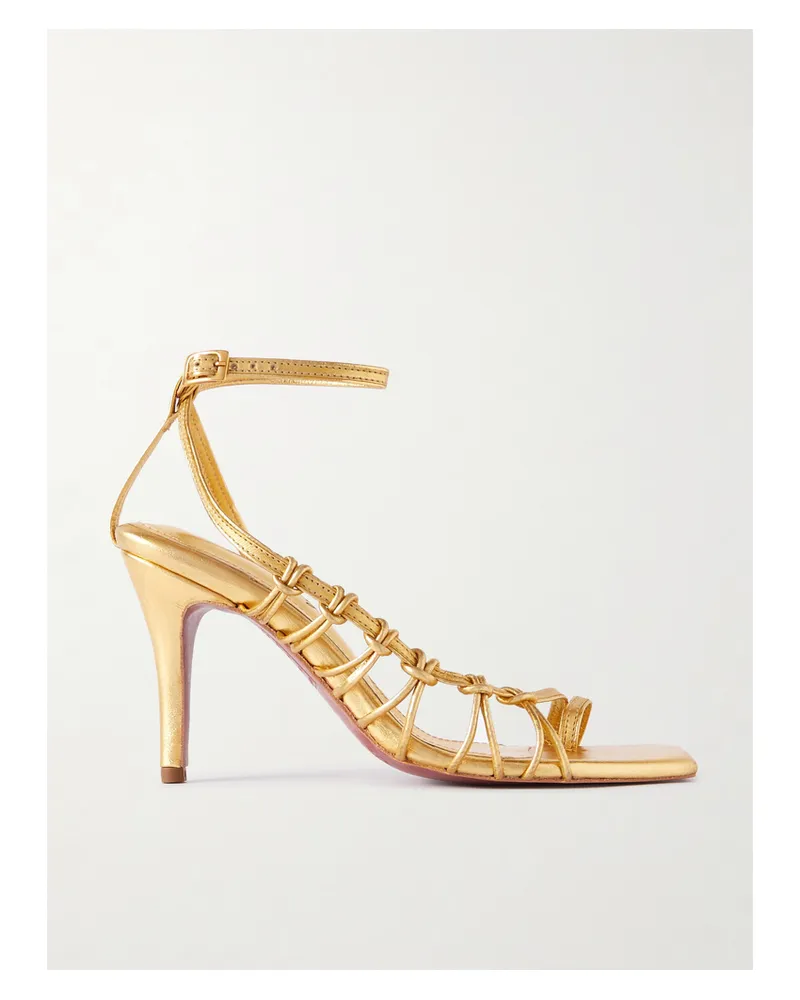 Johanna Ortiz Net Sustain Aventurera Nocturna Sandalen Aus Metallic-leder - Gold Gold