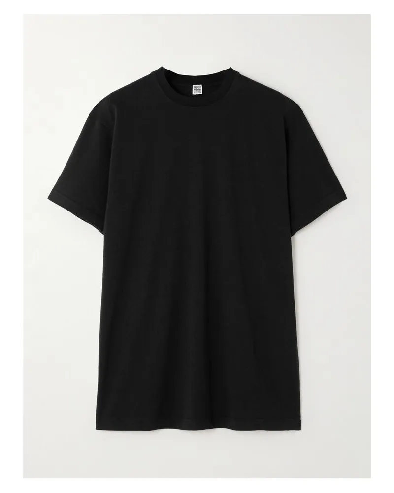 Totême T-shirt Aus Biobaumwoll-jersey - Schwarz Schwarz