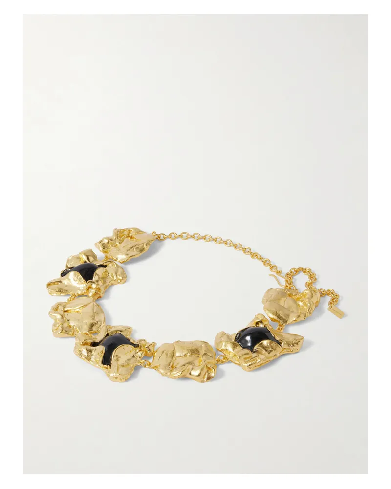Completedworks Gold-plated And Resin Necklace - Black Black