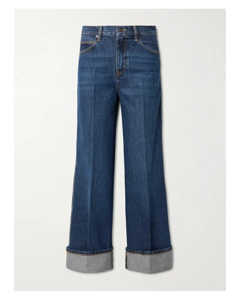 Frame Denim The Cuffed Wide Halbhohe Jeans Mit Weitem Bein - Blau Blau