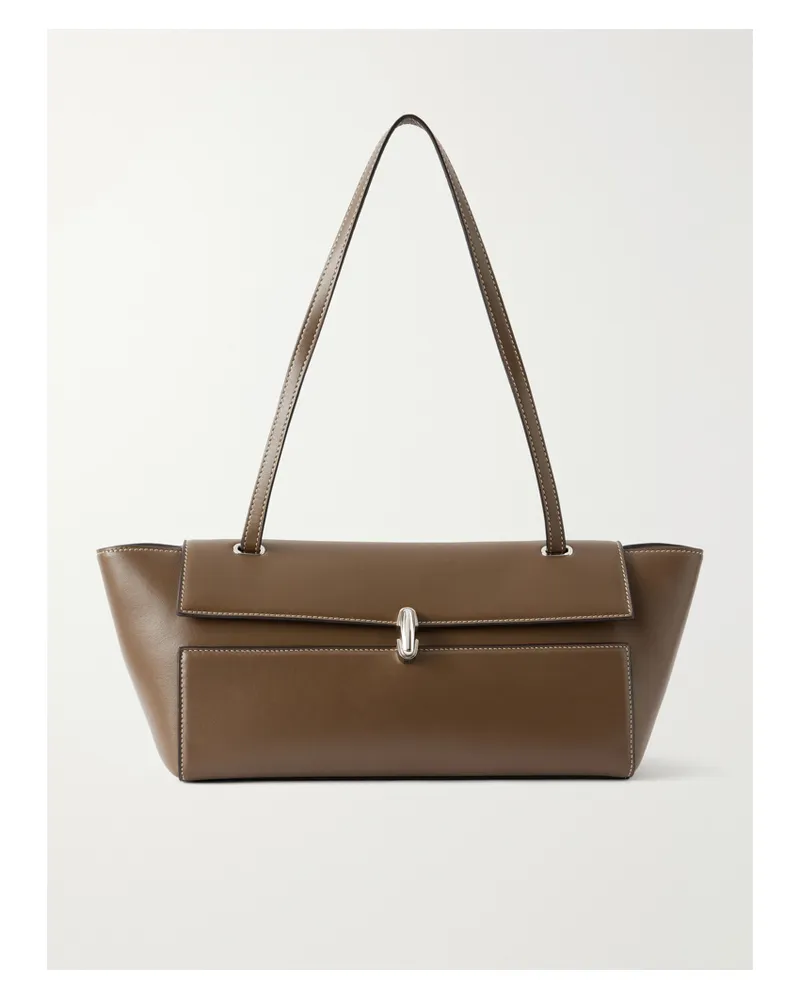 SAVETTE Symmetry Trapeze Leather Shoulder Bag - Green Green