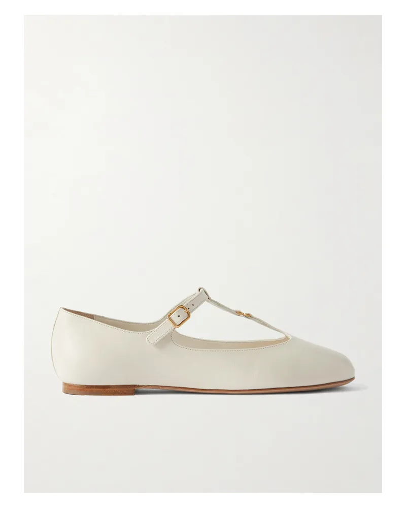 Chloé Marcie Ballerinas Aus Leder Mit Verzierung - Wollweiß Wollweiß