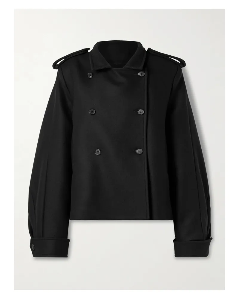 KHAITE Dean Double-breasted Wool Jacket - Black Black