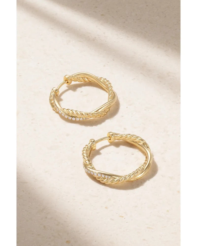 David Yurman Infinity Creolen aus 18 Karat  mit Diamanten Gold