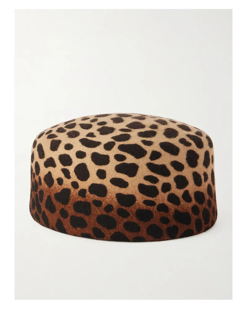 Gigi Burris Lauren Leopard-print Wool-felt Pillbox Hat - Animal Print Animal