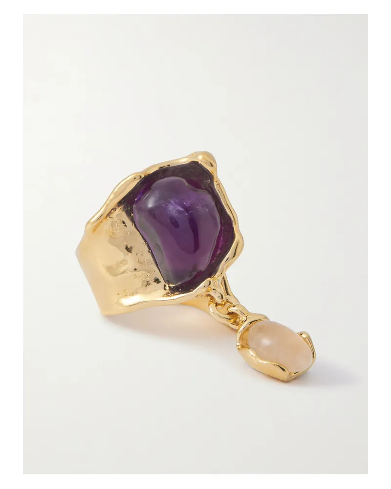 Chloé Flower Soul Goldfarbener Ring Mit Rosenquarz Und Amethyst Gold