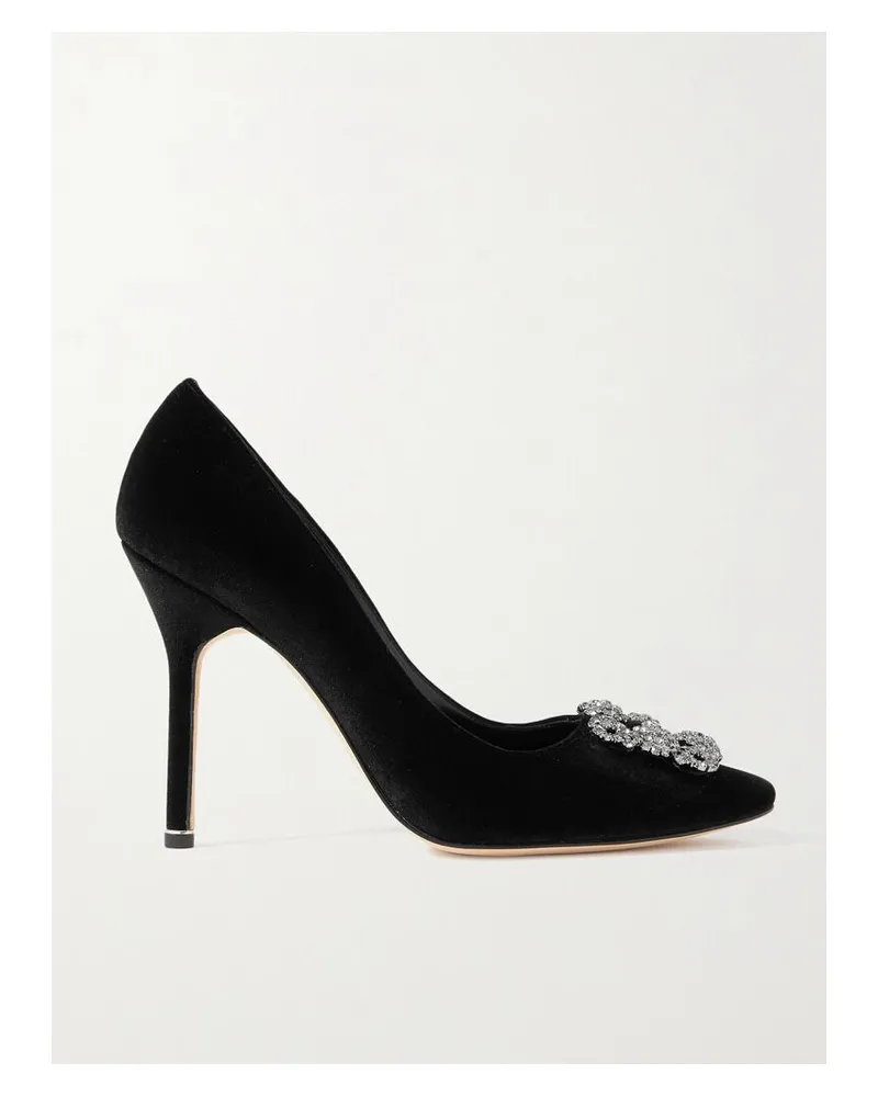Manolo Blahnik Hangisi 105 Pumps Aus Samt Mit Verzierung - Schwarz Schwarz
