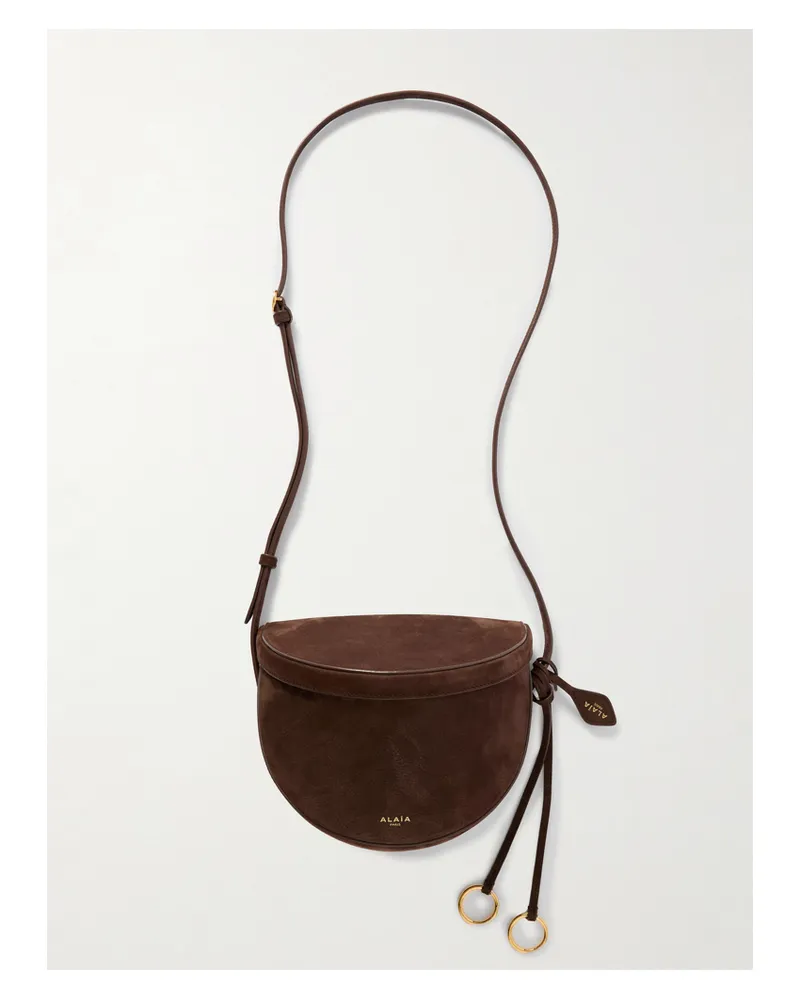 Alaïa Le Click Schultertasche Aus Nubukleder Mit Lederbesätzen - Braun Braun