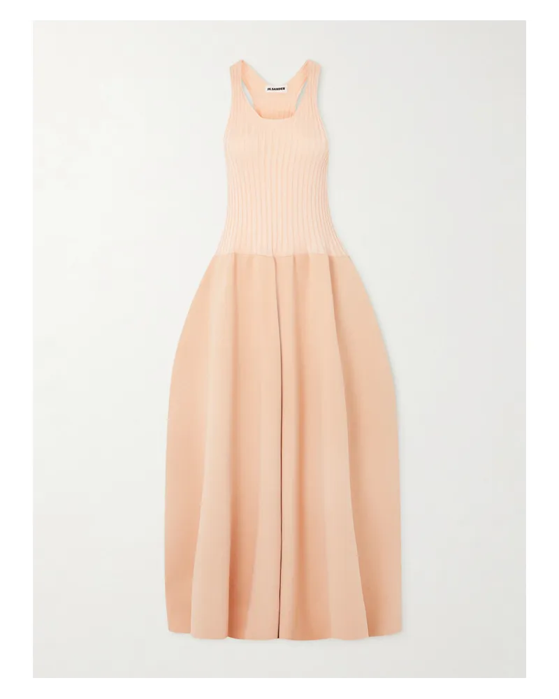 Jil Sander Maxikleid aus Strick Pink