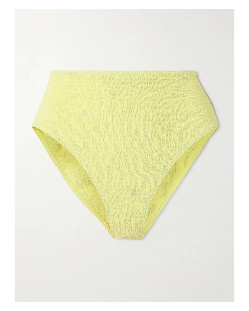 Tory Burch Hoch Sitzendes Bikini-höschen Mit Raffungen - Gelb Gelb