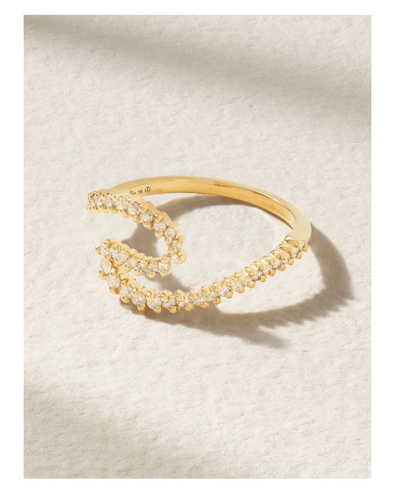 Yvonne Léon Bague Vague Surf Ring Aus 18 Karat Gold Mit Diamanten Gold