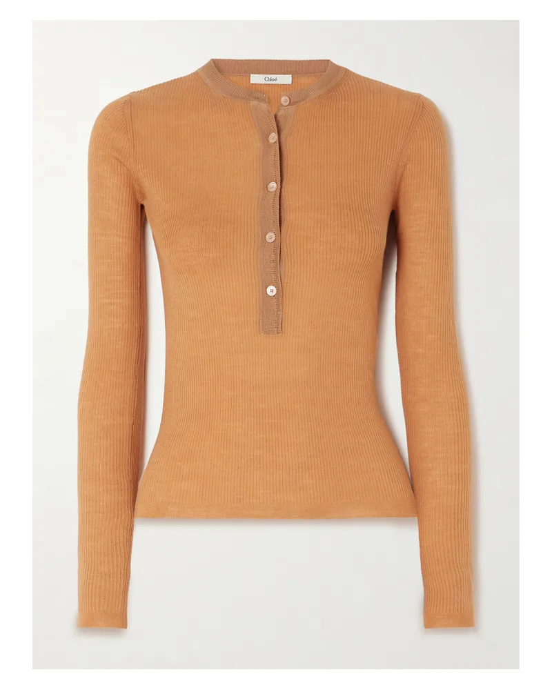 Chloé Oberteil Aus Gerippter Wolle - Braun Braun