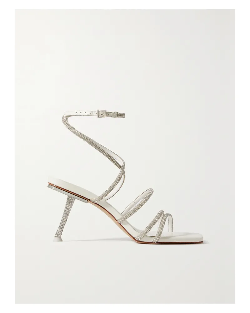 Cult Gaia Isa Sandalen Aus Kunstleder Mit Kristallen - Weiß Weiß