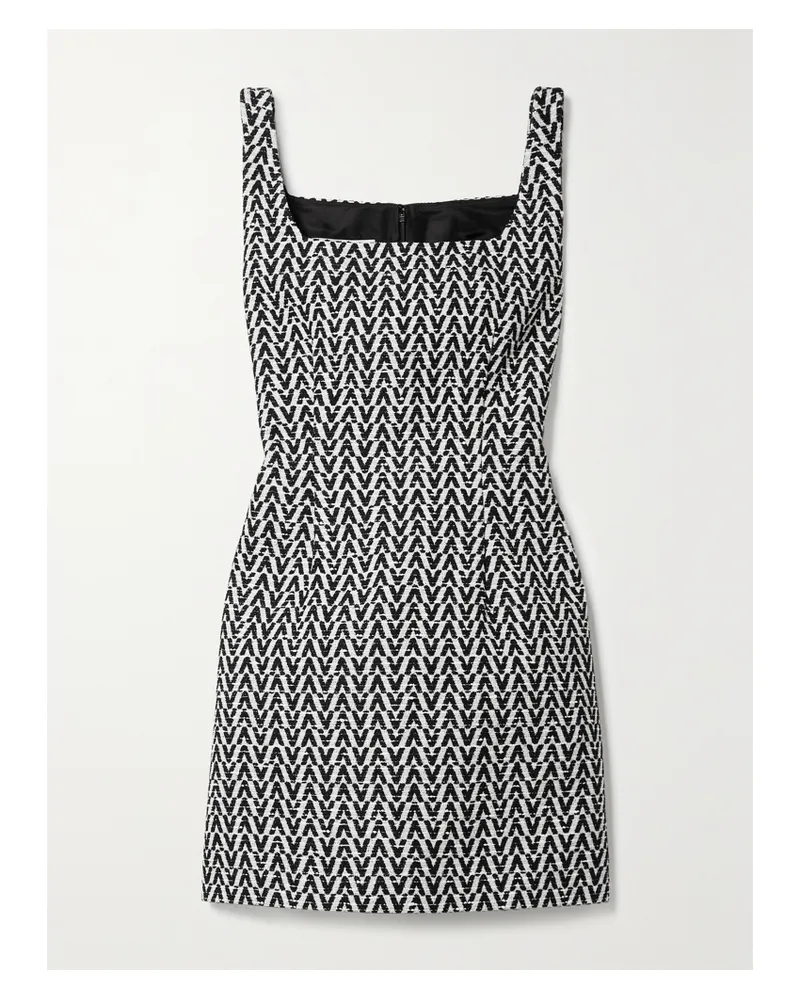Valentino Garavani Minikleid Aus Bouclé Aus Einer Baumwollmischung - Schwarz Schwarz