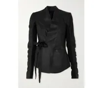 Hollywood Wickelblazer Aus Leder - Schwarz