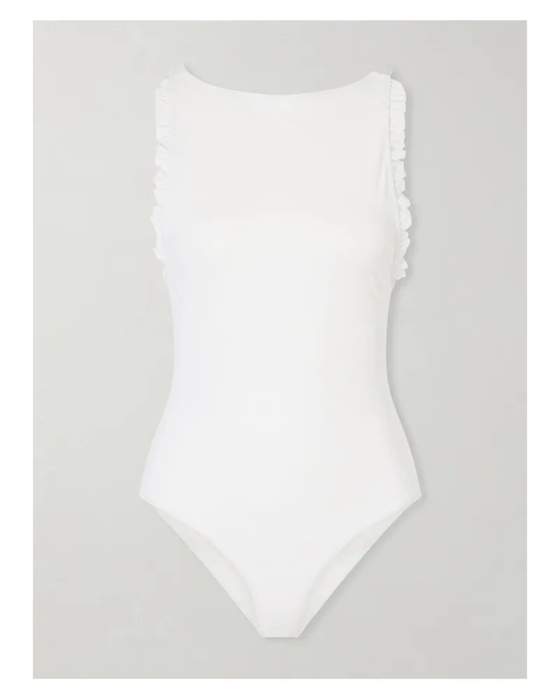 Kiki De Montparnasse Louise Ruchedswimsuit - White White