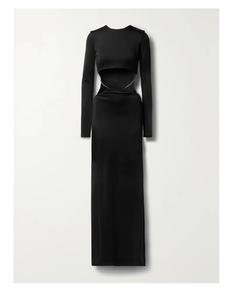 ET OCHS Luisa Robe Aus Glänzendem Jersey Mit Kristallen Und Cut-out - Schwarz Schwarz