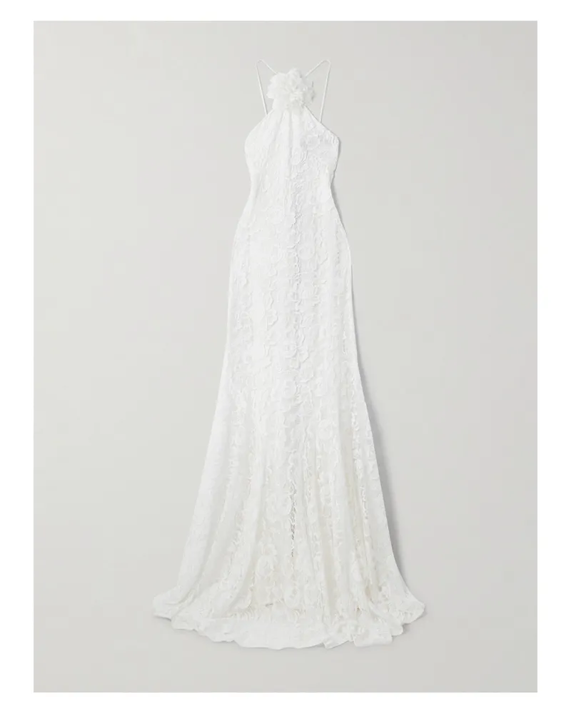 Rodarte Robe Aus Spitze Aus Einer Biobaumwollmischung Mit Applikation - Weiß Weiß