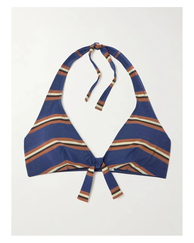 Eres Cap Neckholder-bikini-oberteil Mit Streifenmuster - Blau Blau