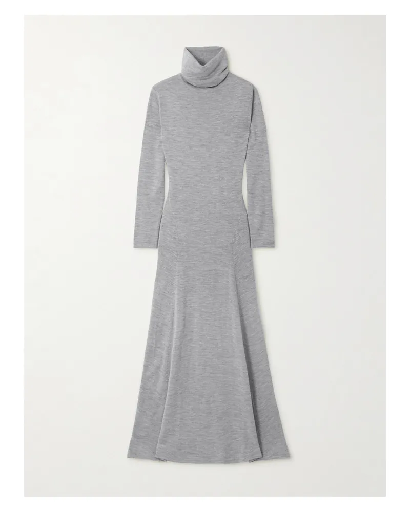TOVE Suzette Midikleid Aus Einer Woll-seidenmischung Mit Rollkragen - Grau Grau