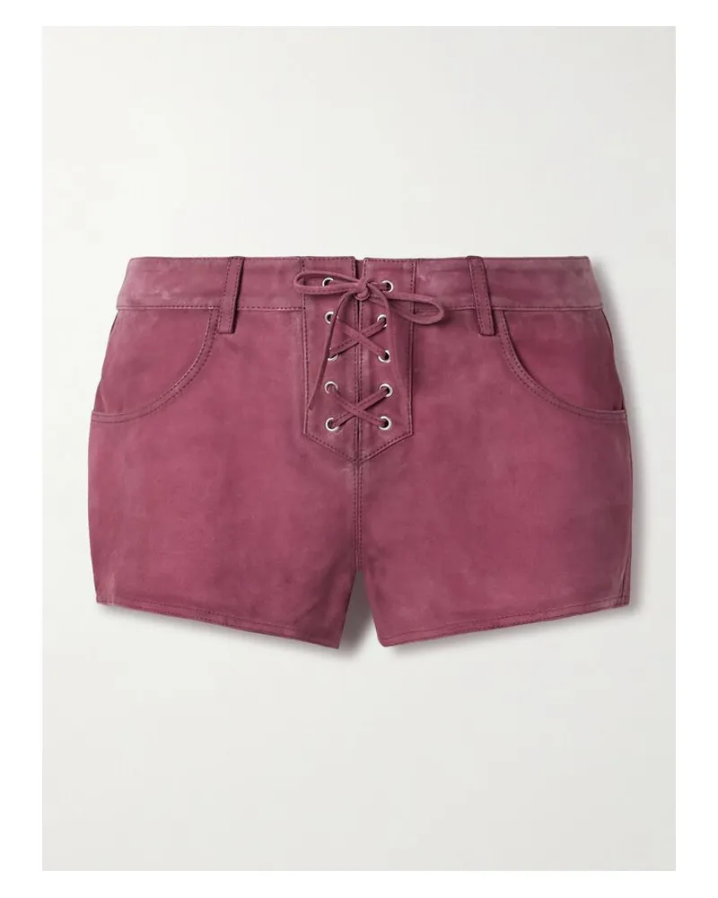 Isabel Marant Vanel Shorts Aus Veloursleder Mit Schnürung - Lila Lila