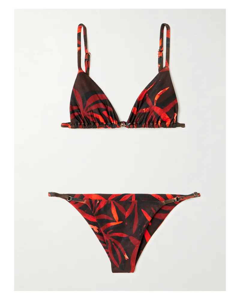 Sara Cristina Arena Bikini Aus Stretch-econyl® Mit Perle - Rot Rot