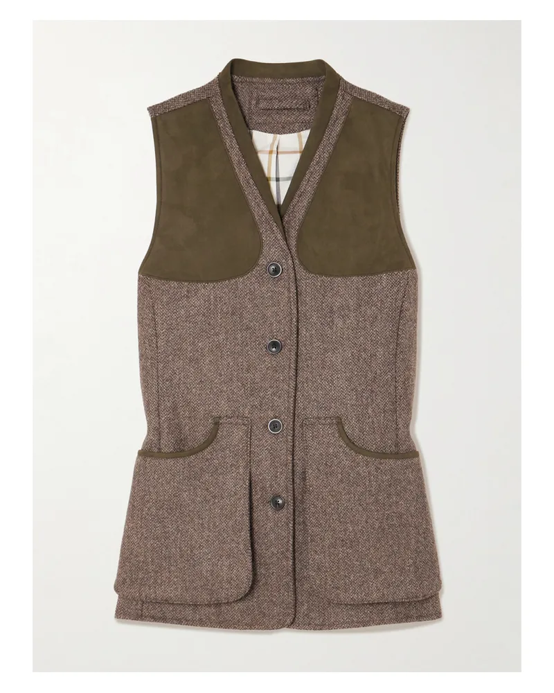 PURDEY Checked Wool-tweed Vest - Brown Brown